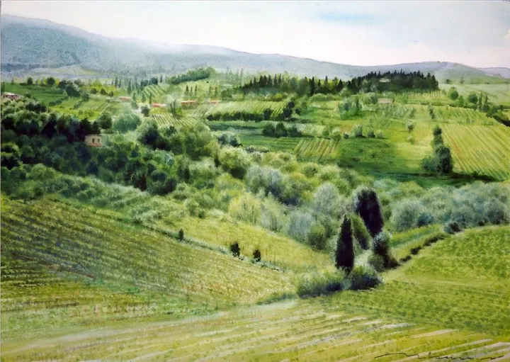 Tuscany sunlight, artwork by Misure Nien
