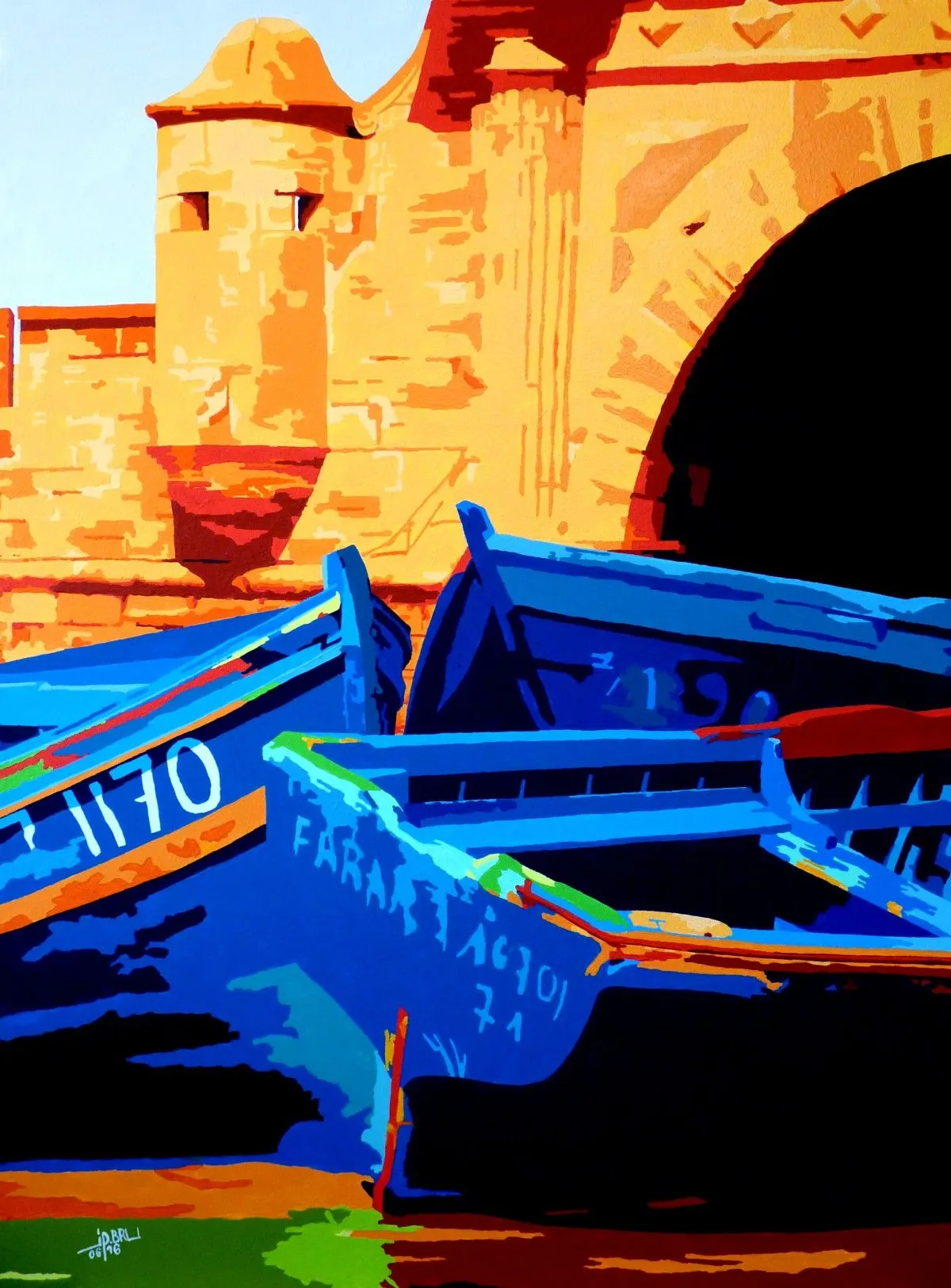 LE PORT D'ESSAOUIRA, artwork by jean-pierre bru