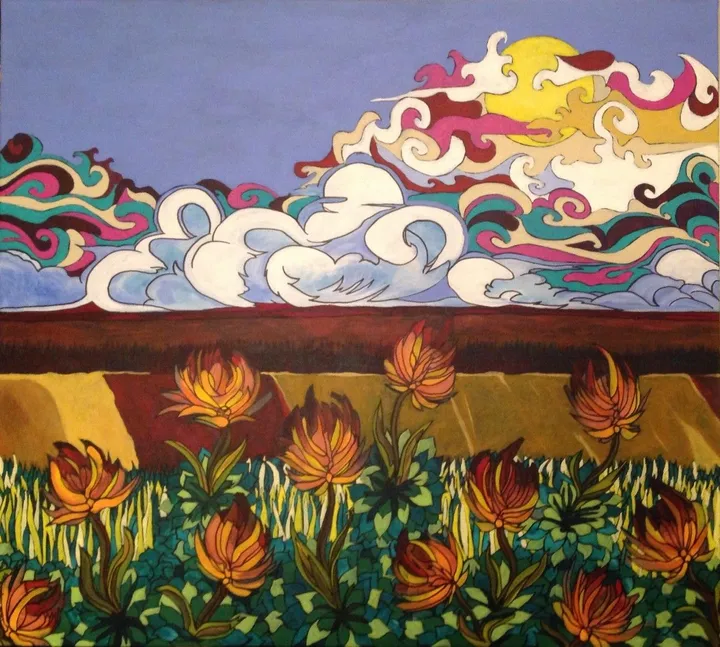 Turbulent Skies and Dancing Flowers, œuvre de Claude Chapdelaine