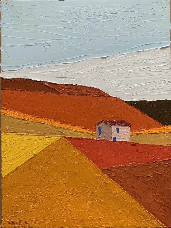 Octobre, la maison bleue, œuvre de guenael revel