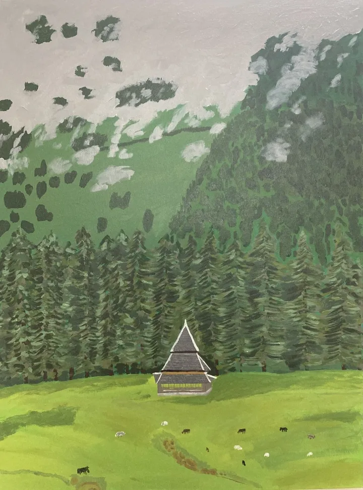 Himalayan meadow shangad Kullu, œuvre de Aman Sharma