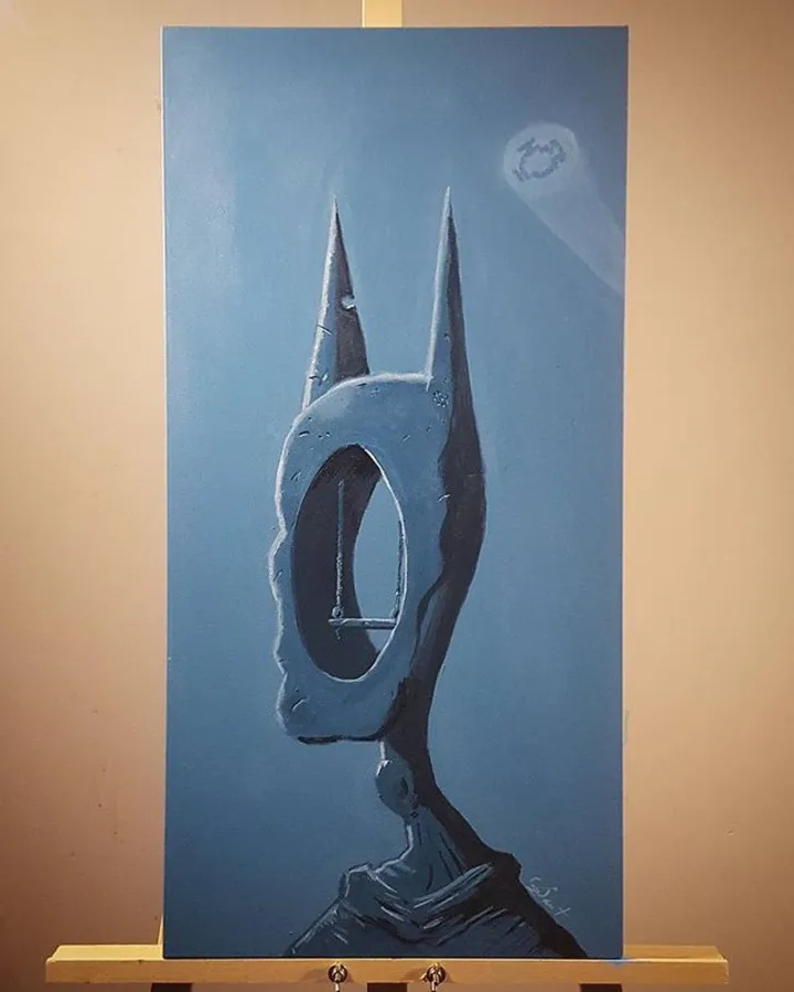 Balancoireman, œuvre de Yan Thériault