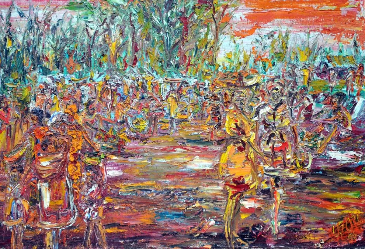Afro-Village Bazaar, artwork by Akpan Usoroh