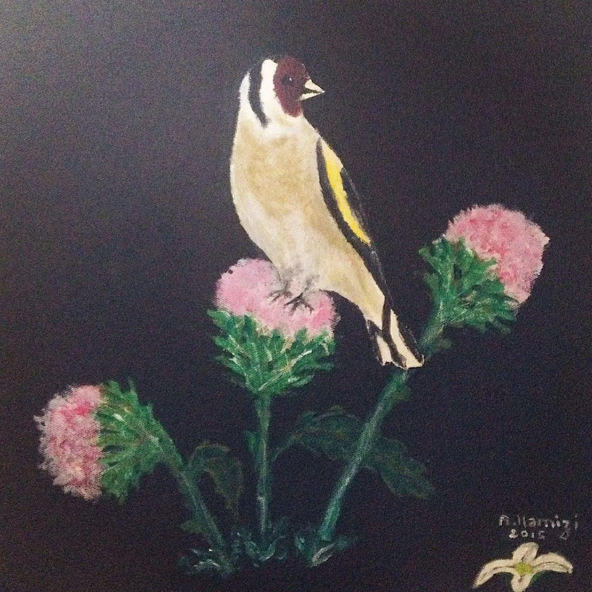 chardonneret,charme emprisonné., œuvre de Abdesselam Hamizi