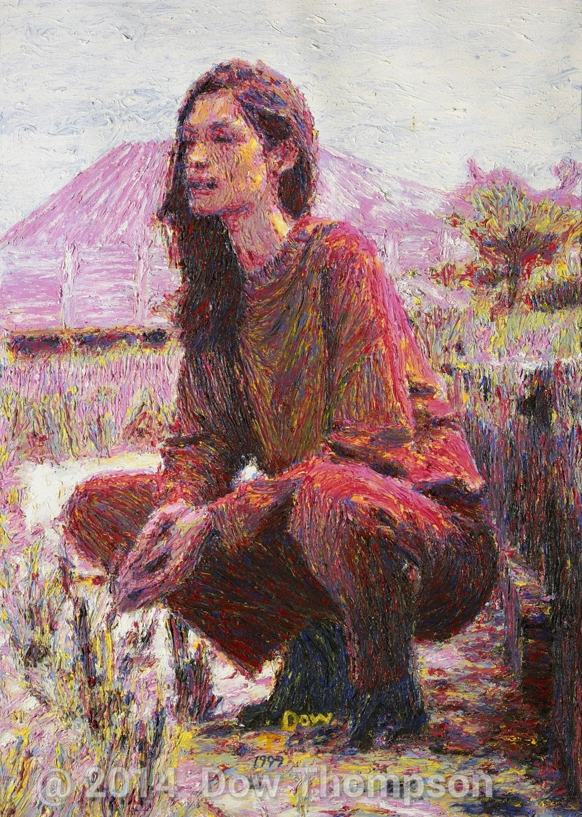 lady kneeling, œuvre de Dow Thompson