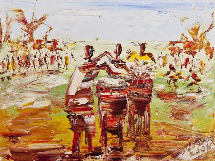 Three drummers, artwork by Akpan Usoroh
