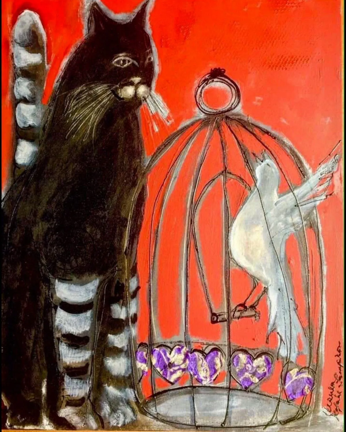 À Tom Cat Moment, œuvre de Ursula Lampron