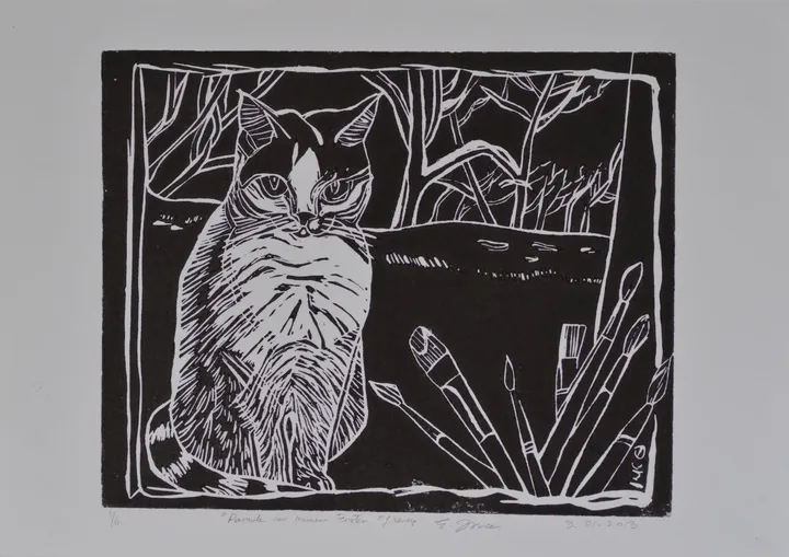 my little cat in front of the window, artwork by Ersin Lübbe-ince