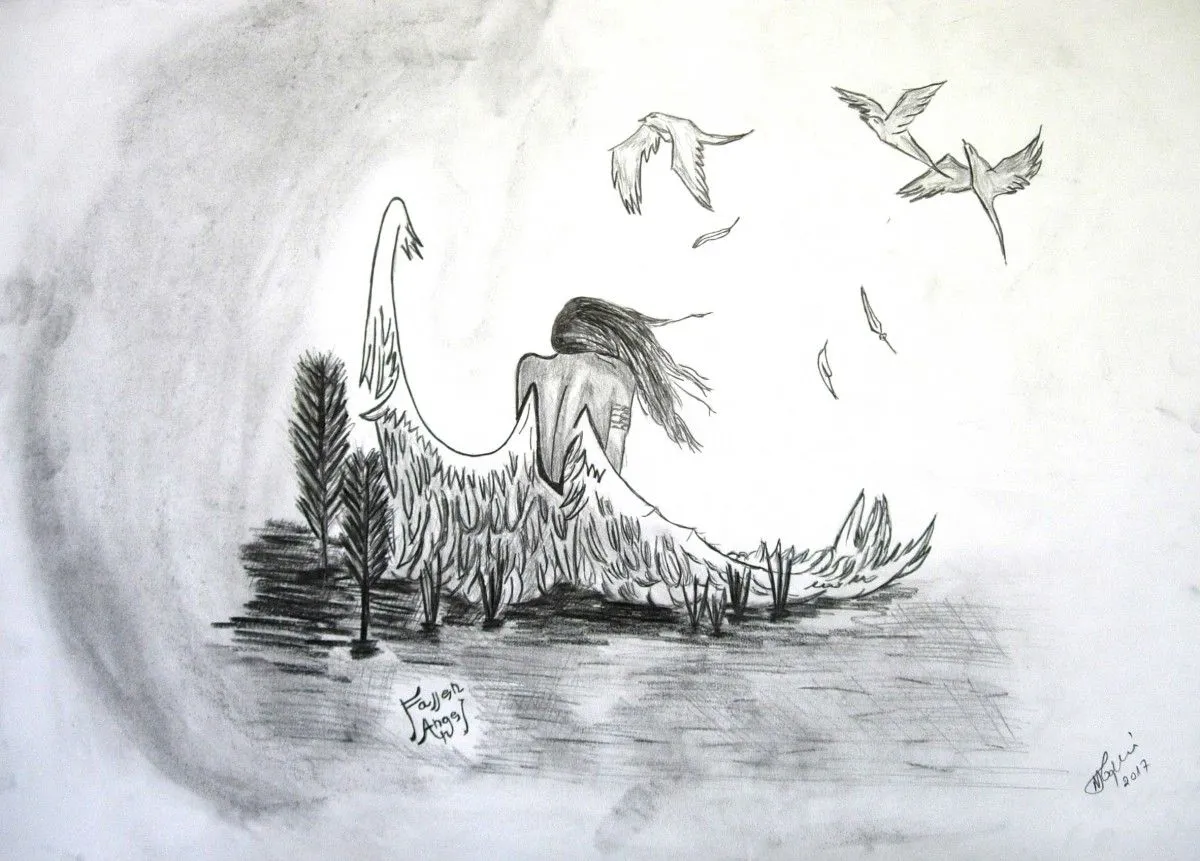 FALLEN ANGEL, œuvre de Marini Tsambi