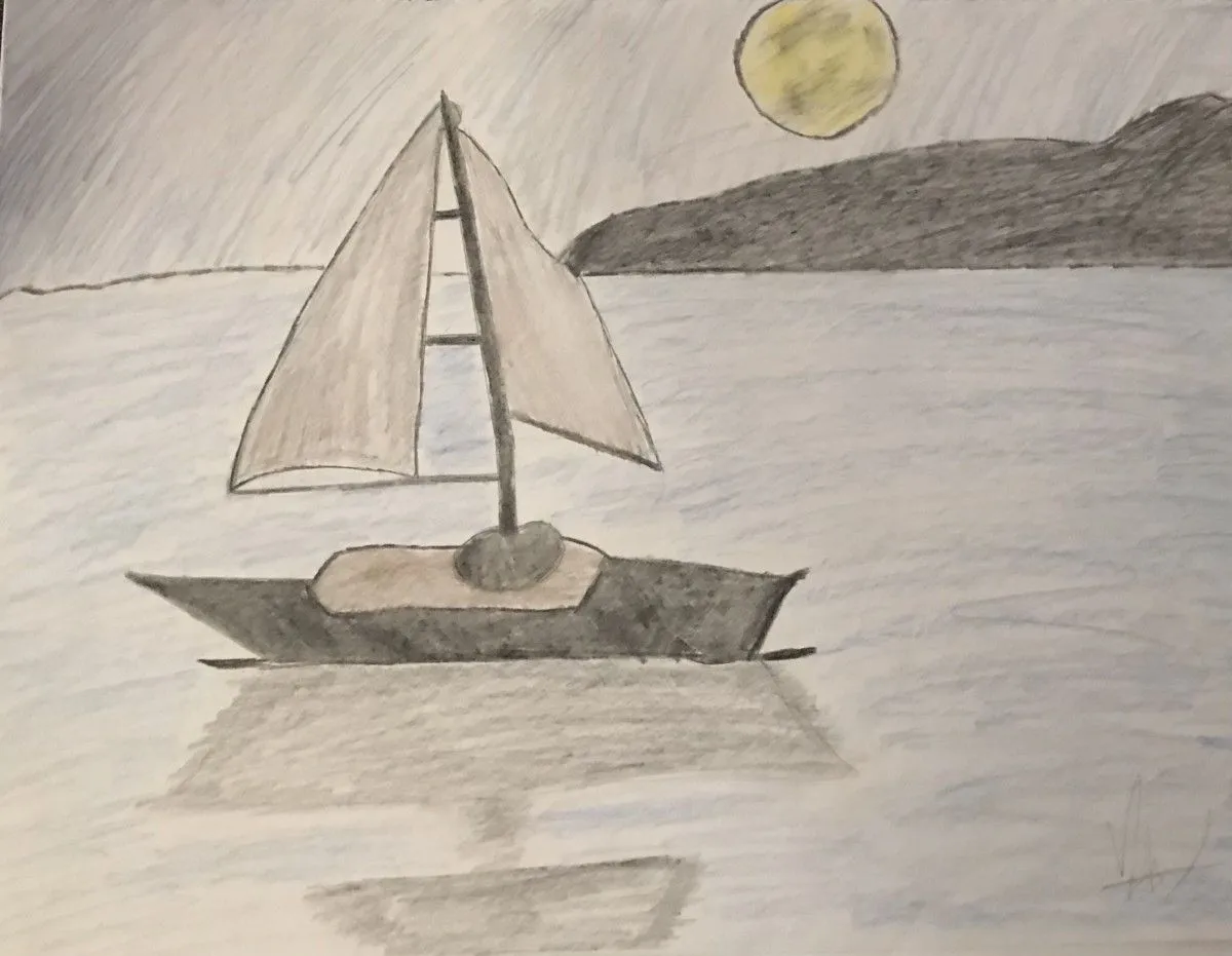 boat, artwork by Anastasios Yfantis