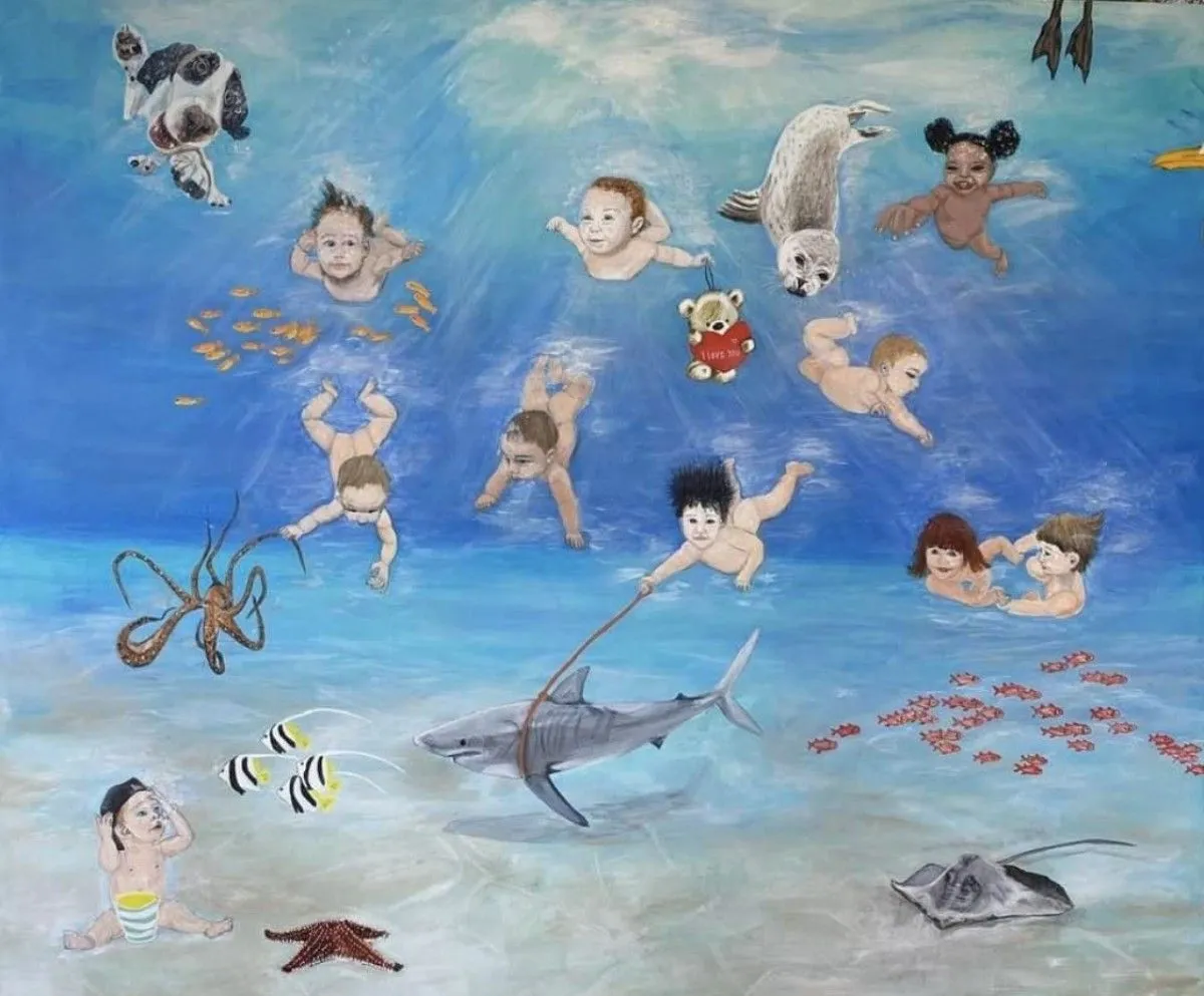“Summer holidays with baby shark”, œuvre de MARINA MERA