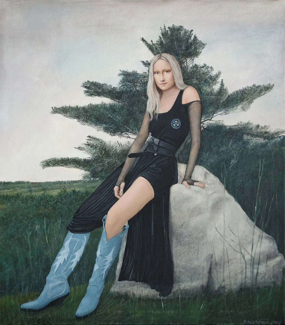Contemporary portrait "The Teleportation", artwork by Nataliya Bagatskaya