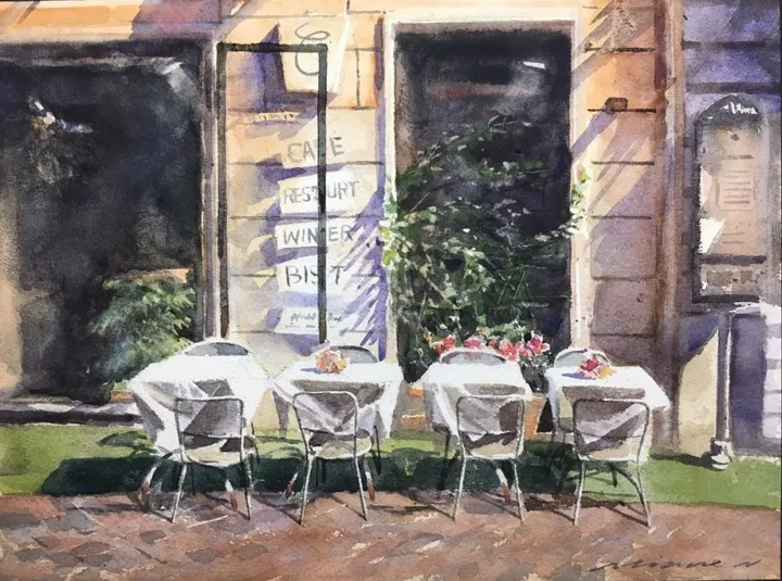 Roma coffee shop, artwork by Misure Nien