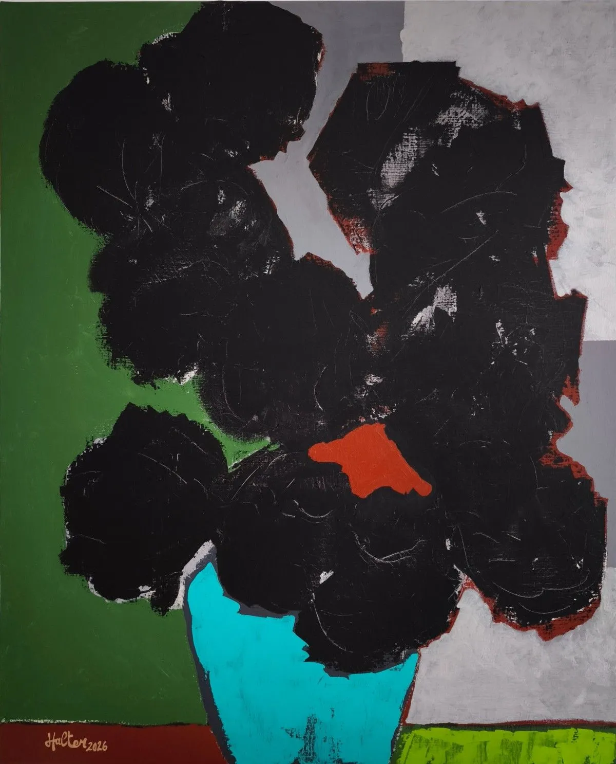 Bouquet aux fleurs noires, œuvre de Alain HALTER