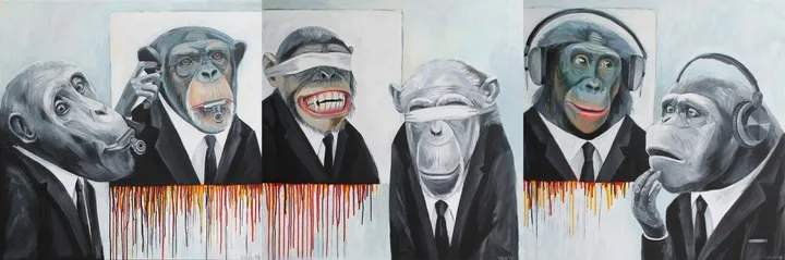 "speak no evil, see no evil, hear no evil", artwork by Violeta Vollmer