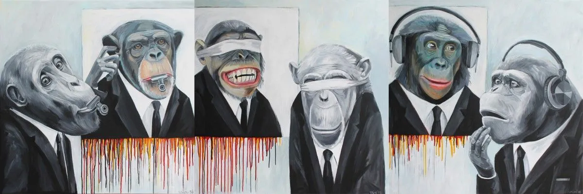 "speak no evil, see no evil, hear no evil", œuvre de Violeta Vollmer