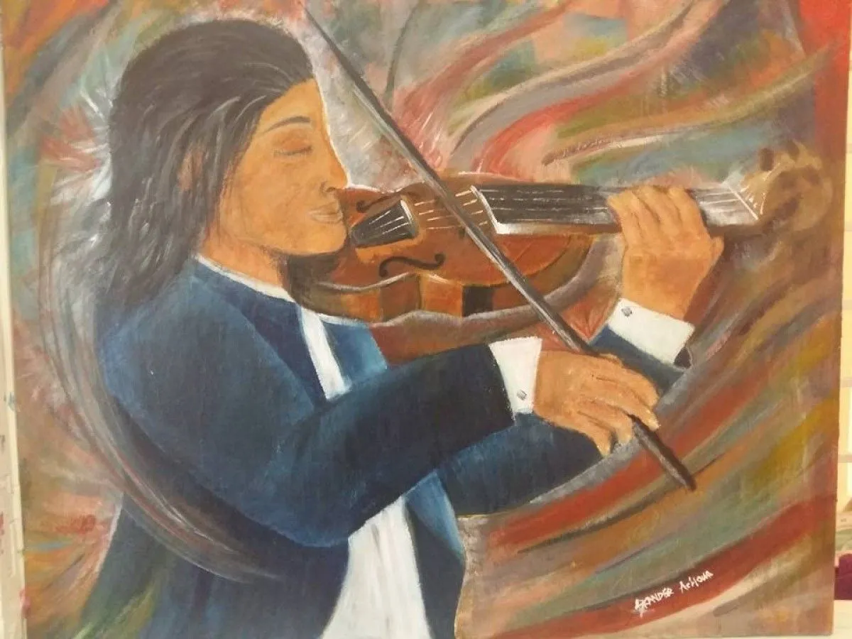 le violoniste, œuvre de Skander Achour