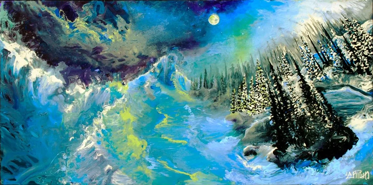 Le Lac-du-Gardien, artwork by Lénième artiste peintre