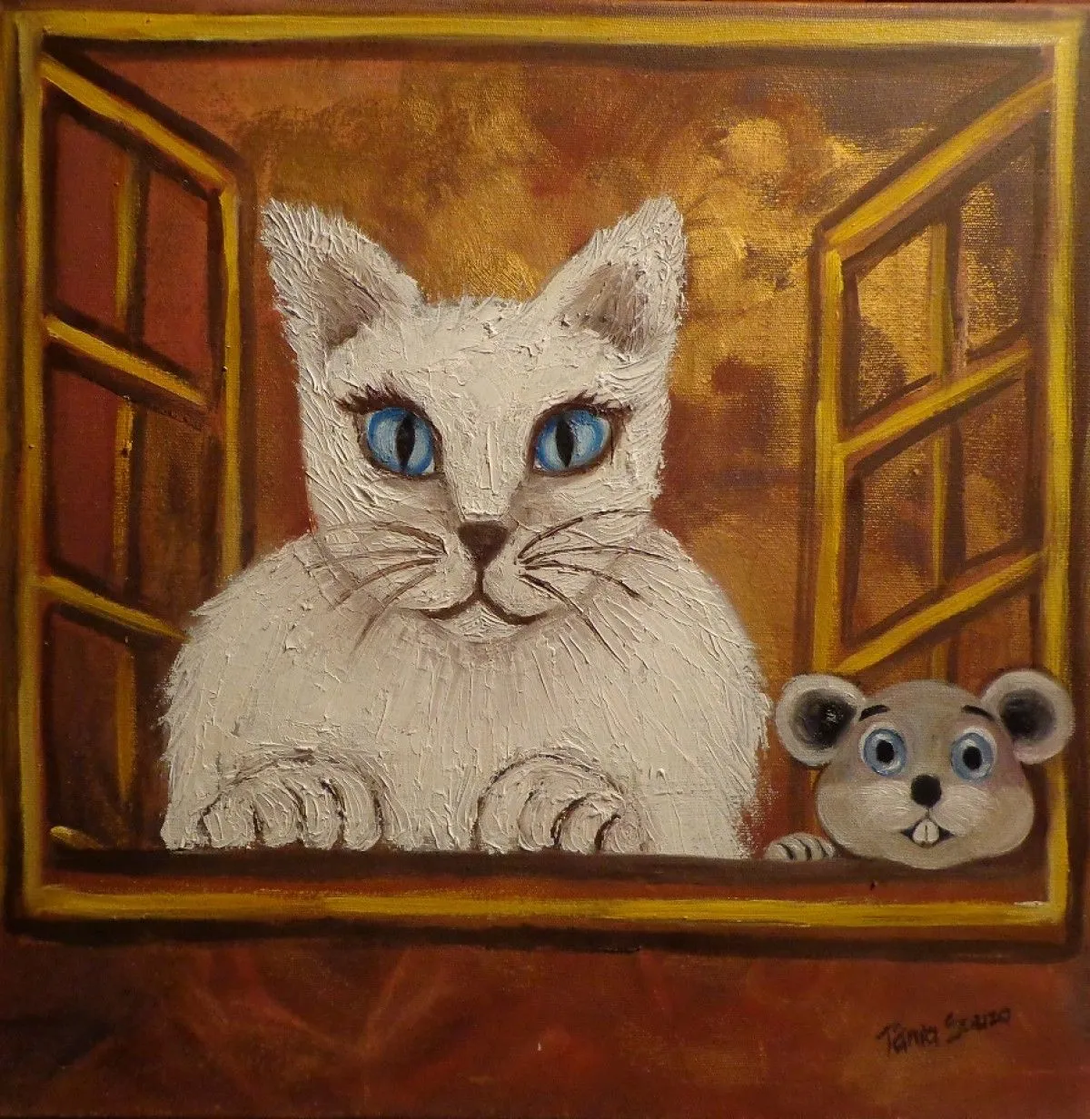 Looking at the window, œuvre de Tânia Maria de Souza