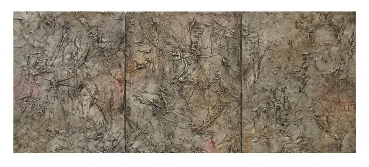 Triptyque Fossiles / Triptych Fossils (SOLD / VENDU), artwork by Maryse Lapointe