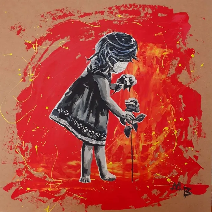 Covid Girl, œuvre de Miroslav Babin?ák