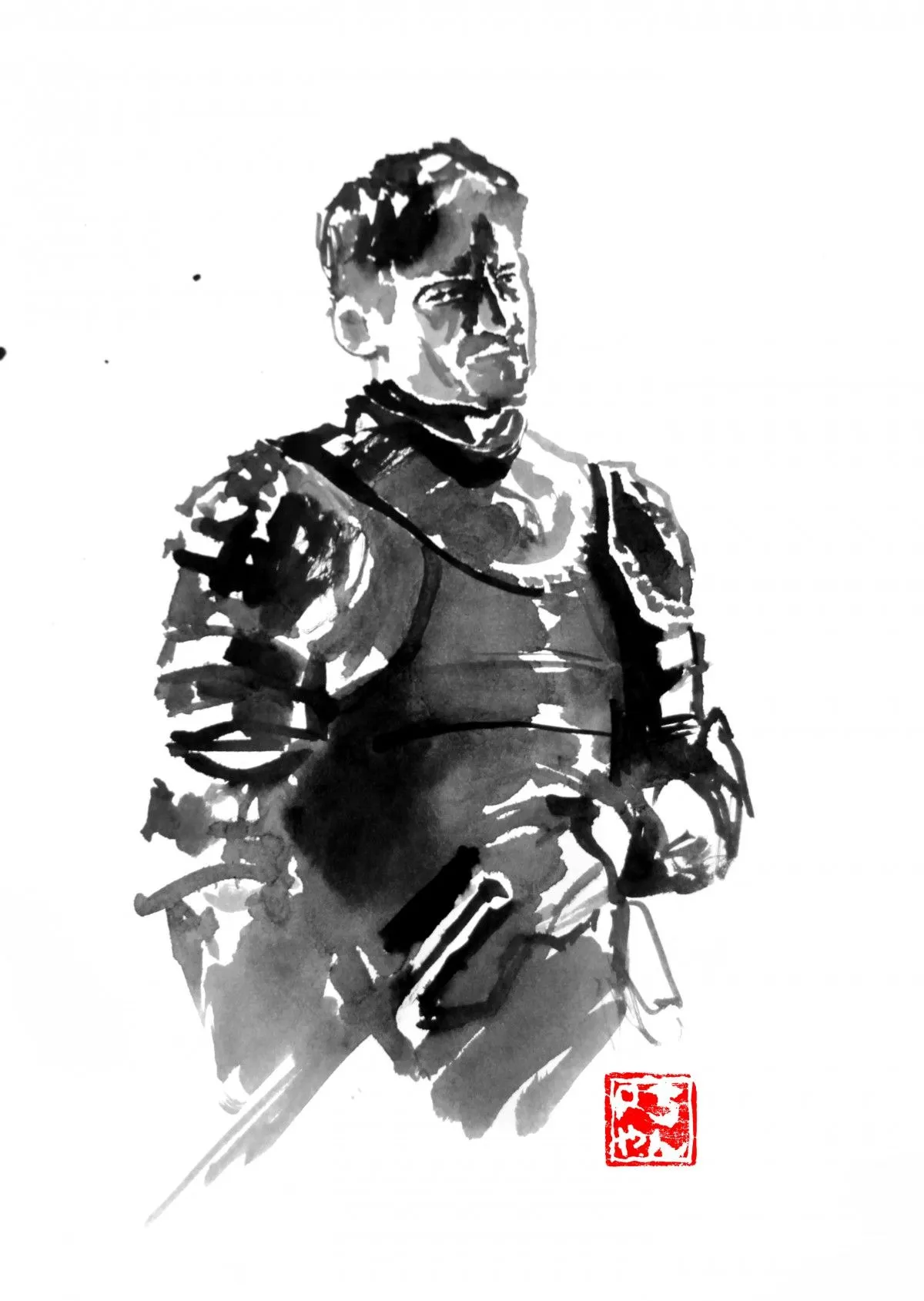 jaime lannister, œuvre de pechane sumi-e