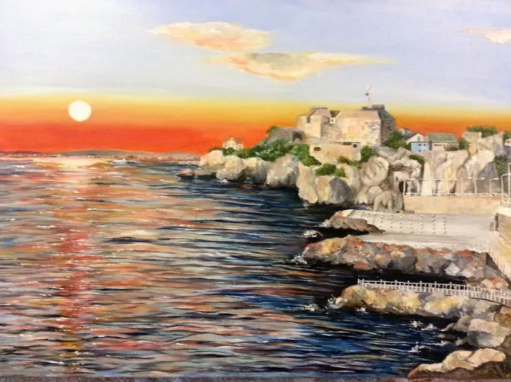 sunset at parsons lodge, œuvre de Giorann Henshaw