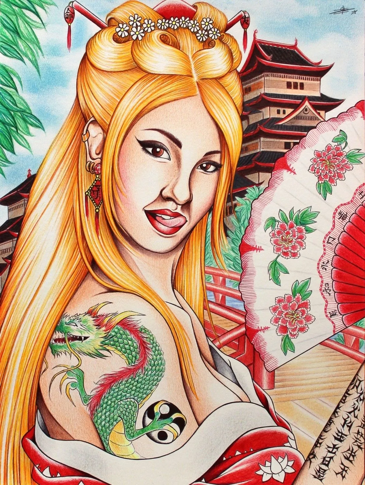 Lady Dragon, artwork by Grinh VU