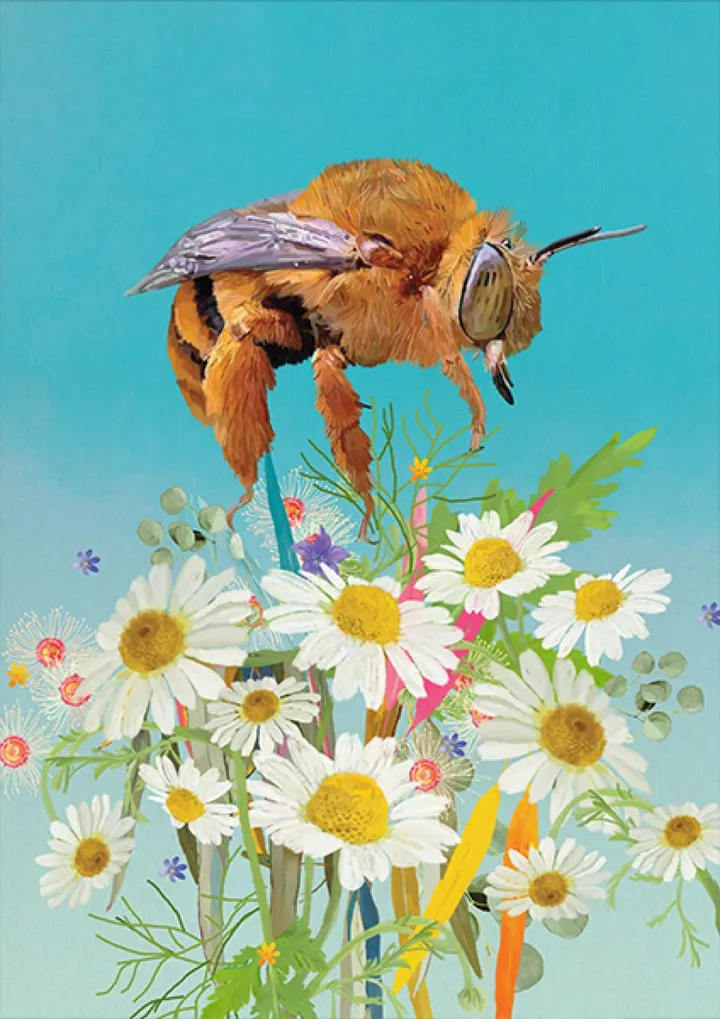 Teddy Bear Bee, œuvre de Karin Roberts