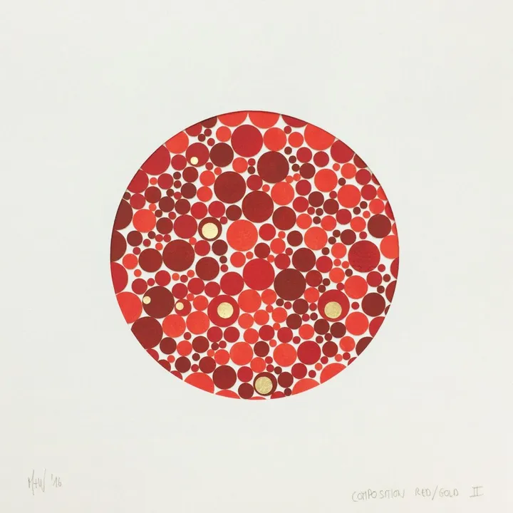 Composition in Gold and Red II, œuvre de Mick Wout