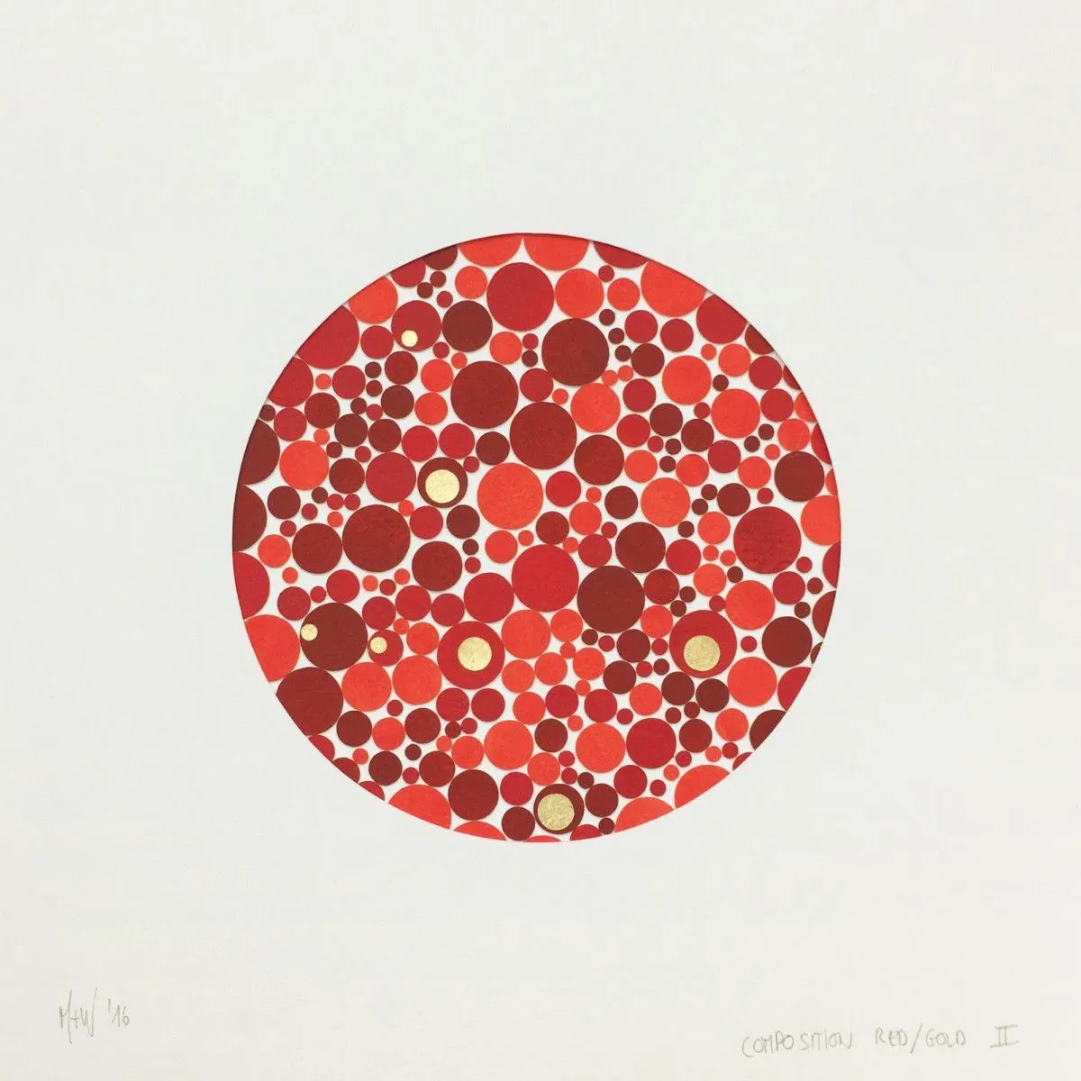 Composition in Gold and Red II, œuvre de Mick Wout