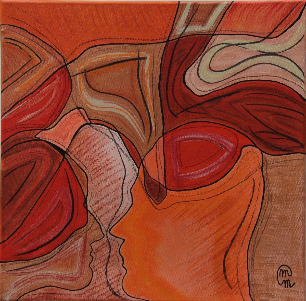 Duel Rouge Orange, artwork by Melanie Maquinay