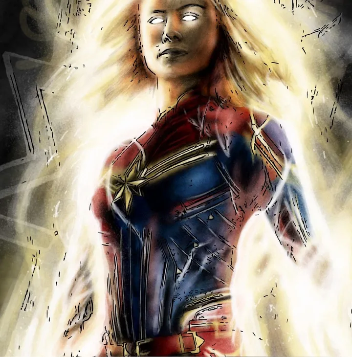 Captain Marvel, œuvre de Ellis Eyre