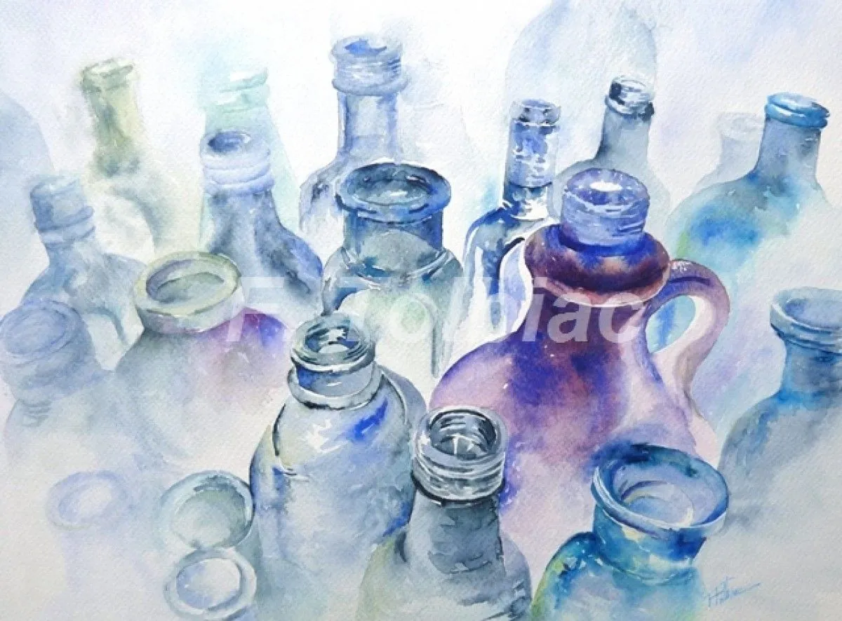 Fioles et fiasques, artwork by Françoise TOLBIAC