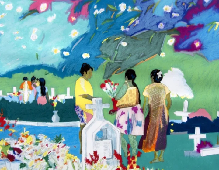 Cimetière polynésien, artwork by Alain HALTER