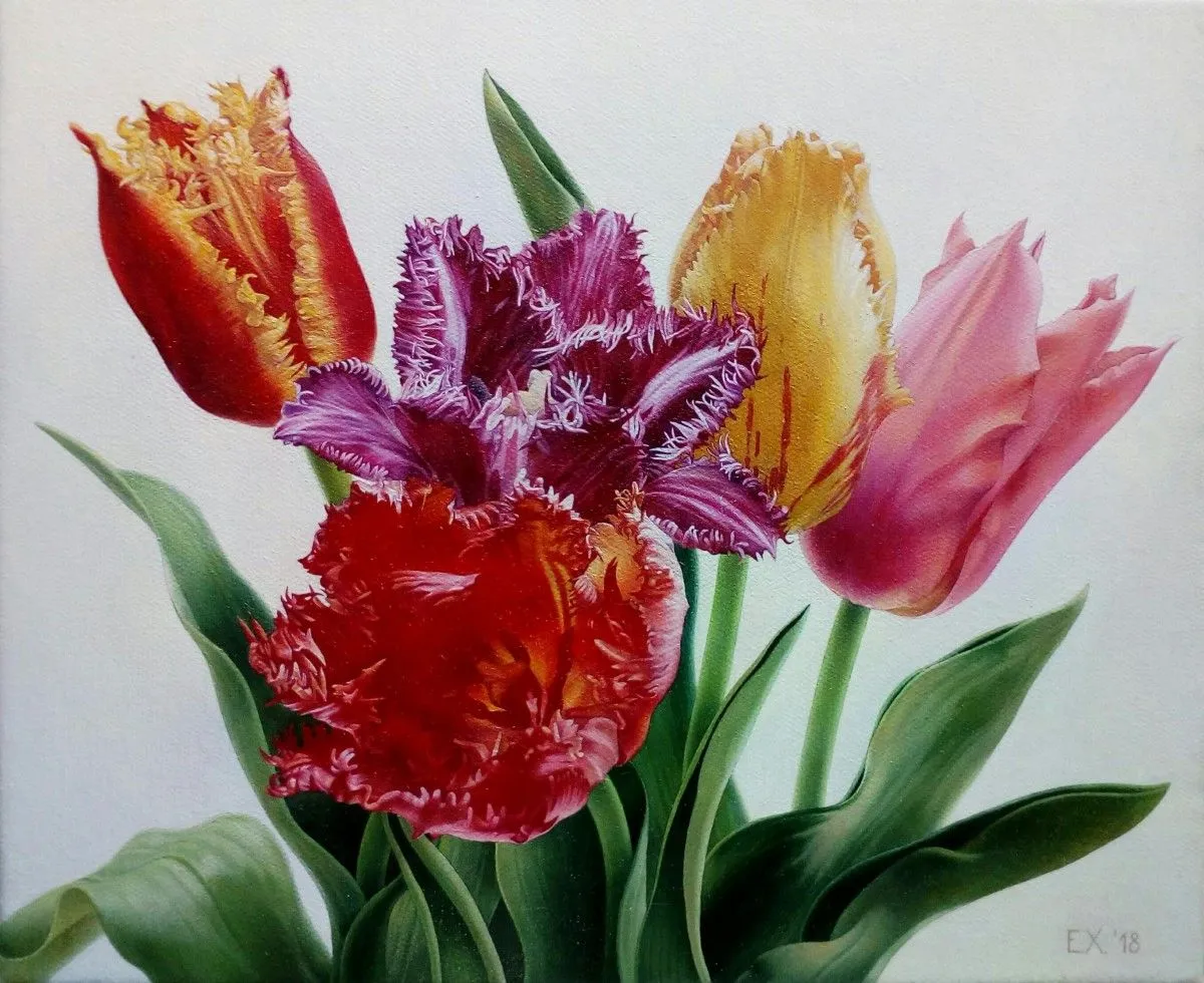 Tulips, artwork by Elizaveta Khudyakova