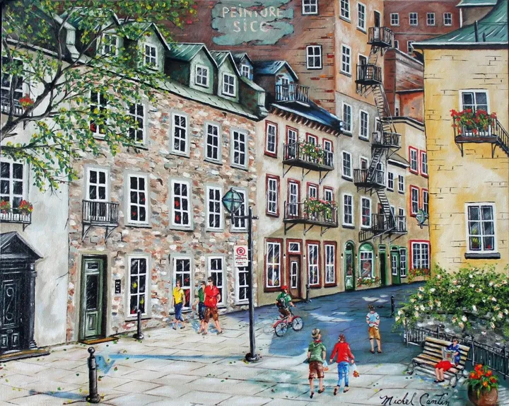 Balade dans le Vieux-Québec, artwork by Michel Cantin
