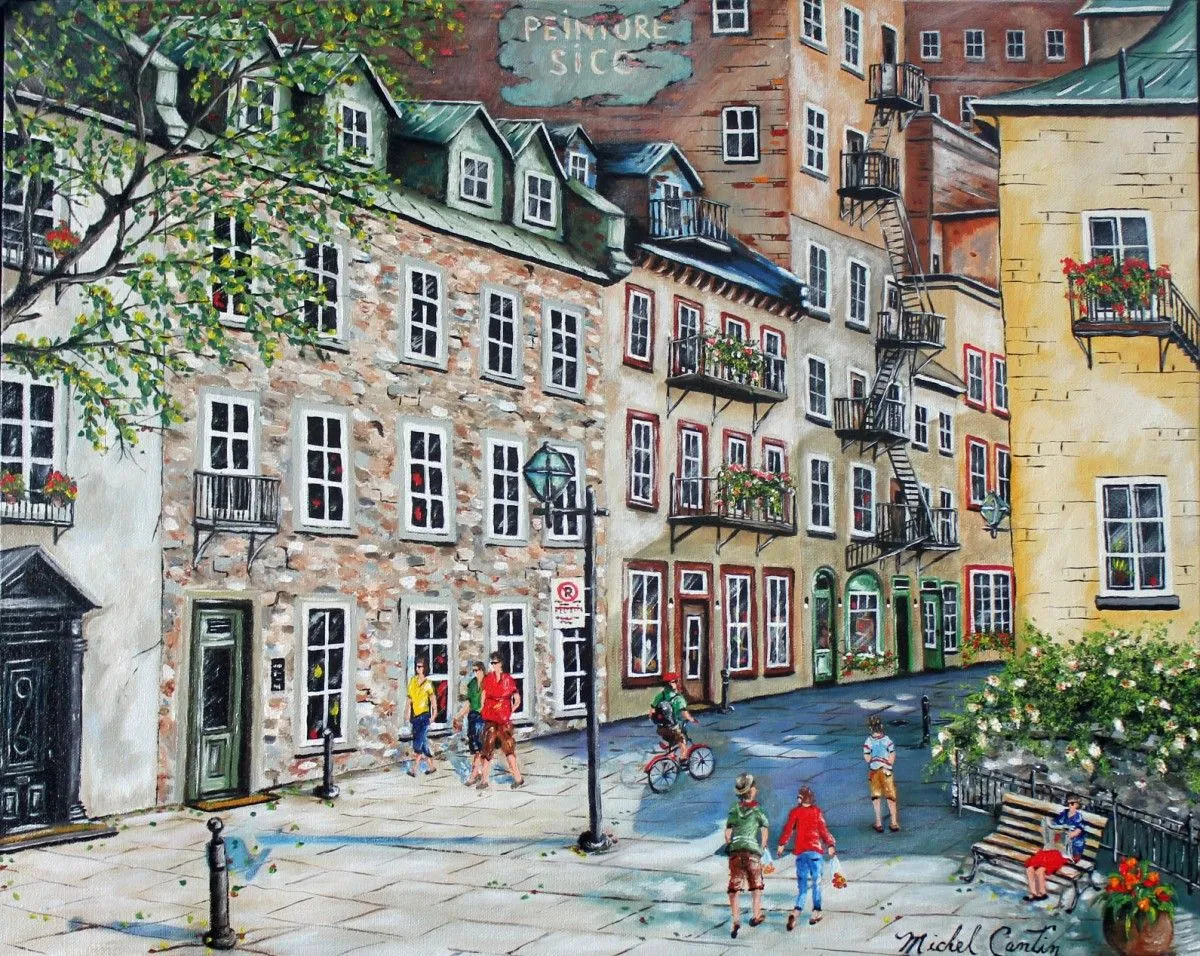 Balade dans le Vieux-Québec, artwork by Michel Cantin