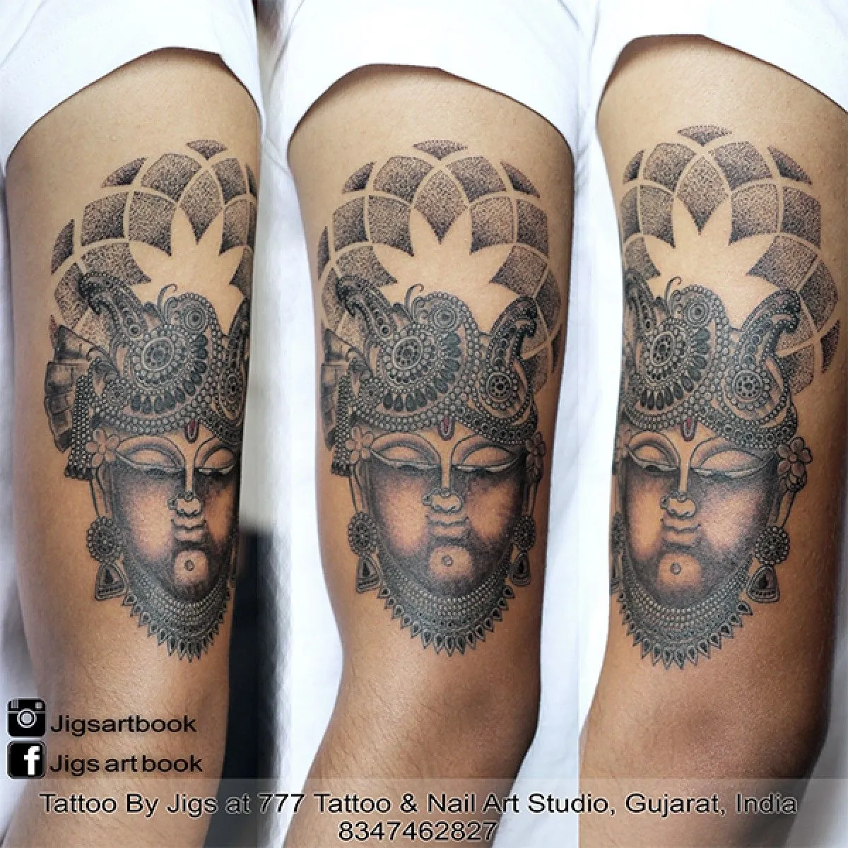 shrinathji tattoo, artwork by jigs parekh