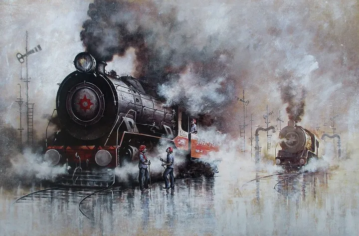 Nostalgia of Steam Locomotives_31, œuvre de Kishore Pratim Biswas