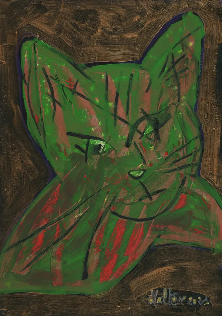 Chat rouge variation #3, œuvre de Alain HALTER