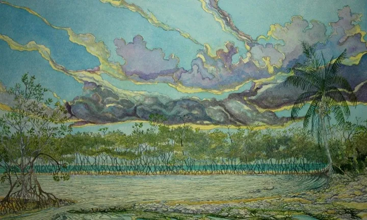 Fist Light over Matheson Hammocks Red Mangroves, œuvre de Ramon Augusto de Mier