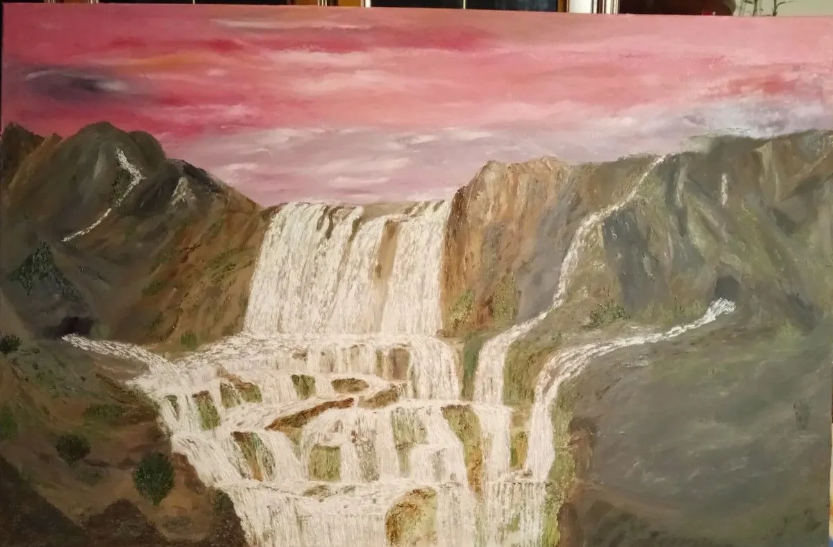 Série: Au fil de l'eau / Cascade, œuvre de Viviane RINCK