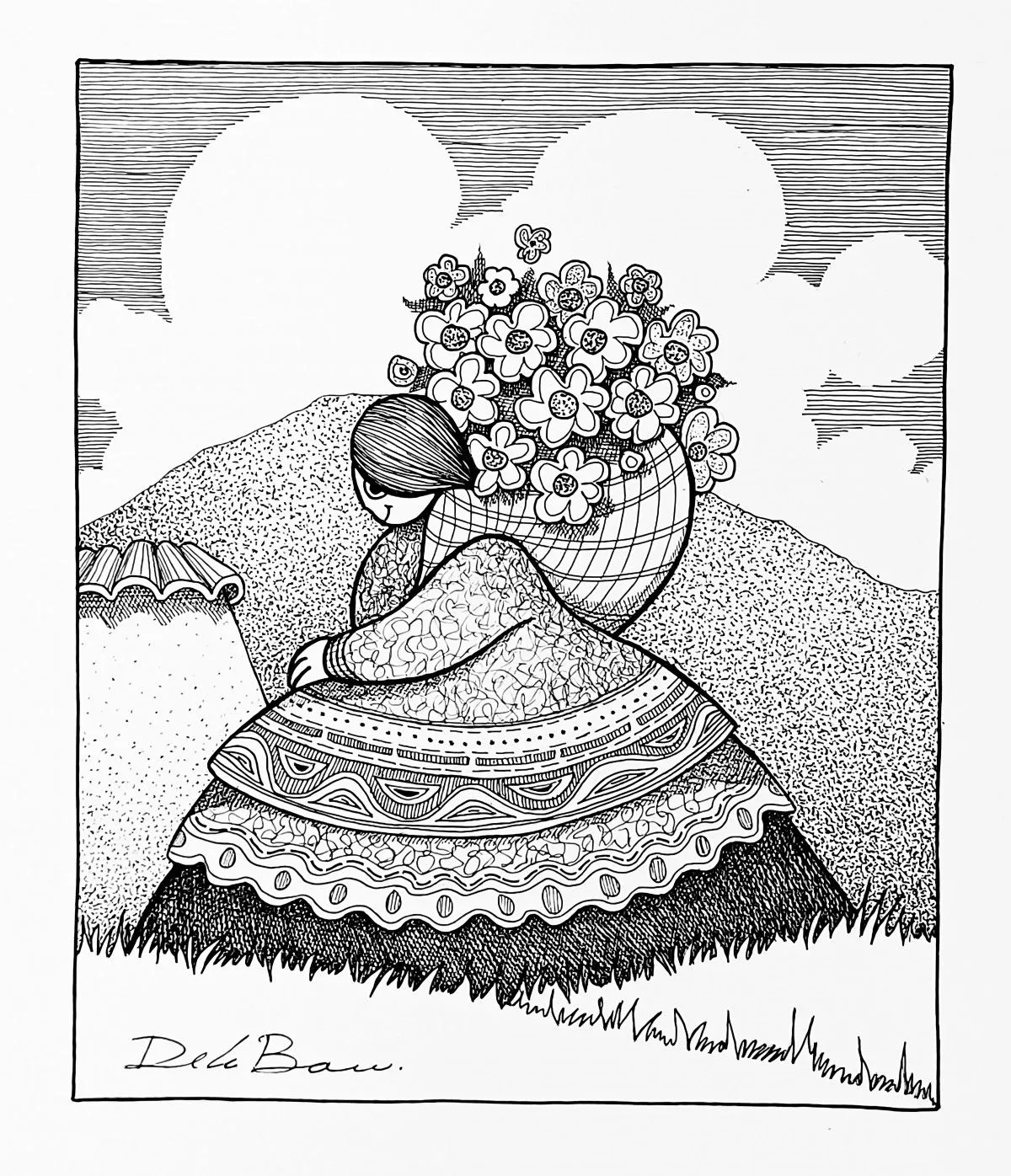 Florist, artwork by Jose Luis De la Barra Bellido