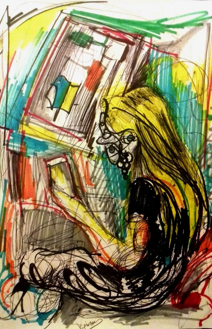 a screen instead of eyes, artwork by Dimitris Kristits