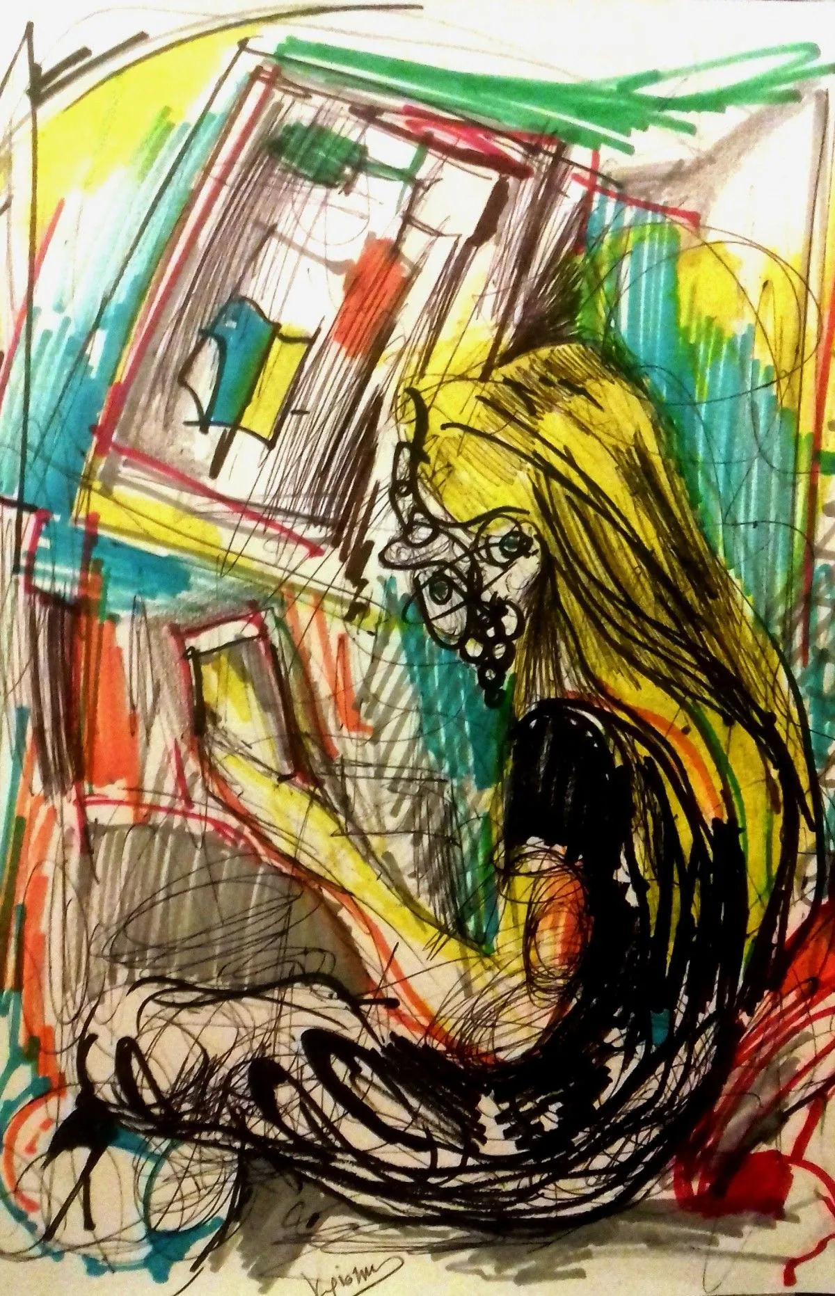 a screen instead of eyes, artwork by Dimitris Kristits