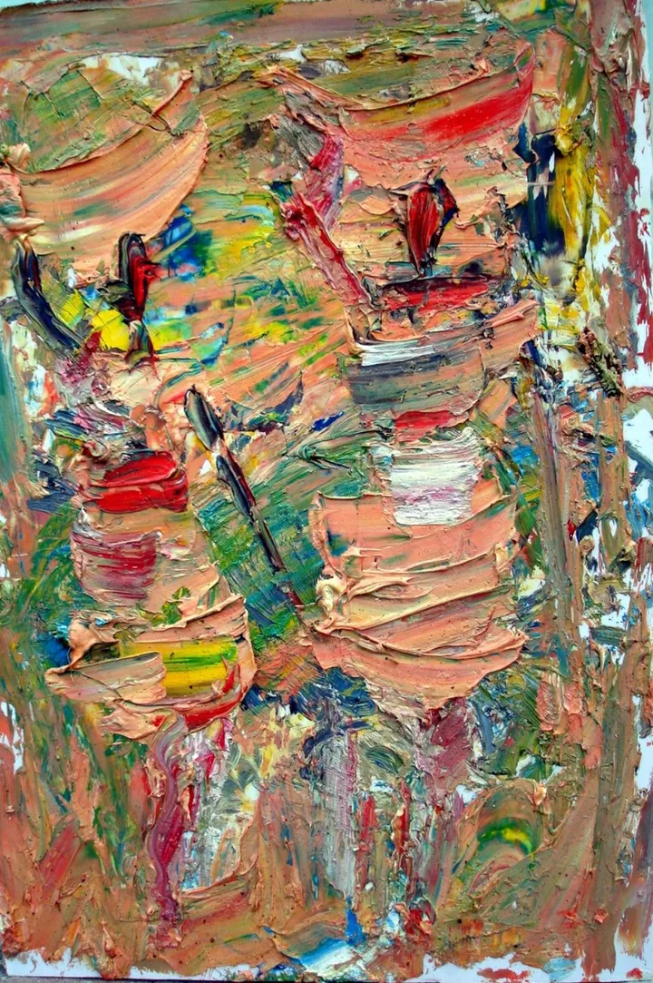 two farmers, artwork by Akpan Usoroh