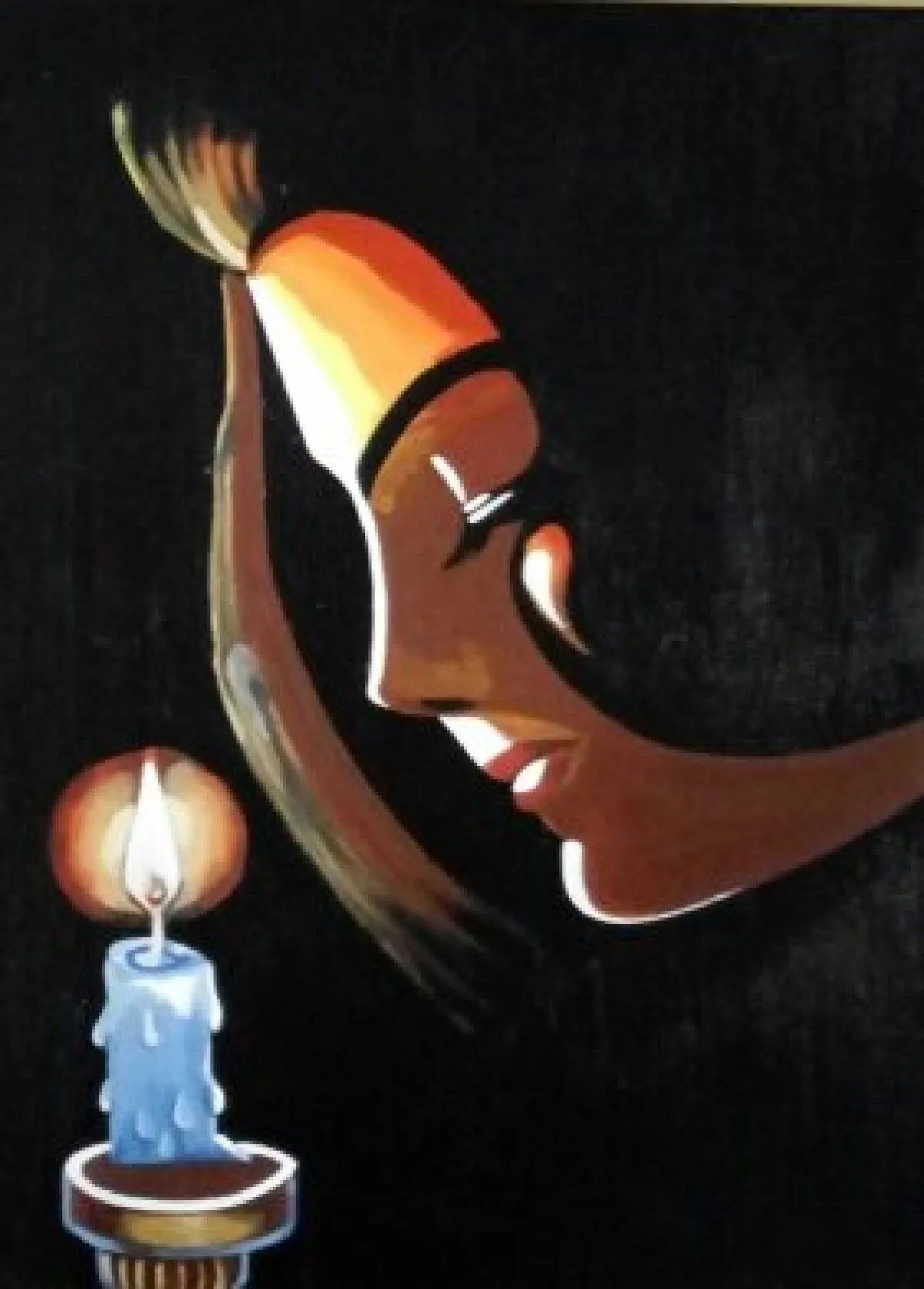 girl in a candle light, œuvre de Indranil Biswas