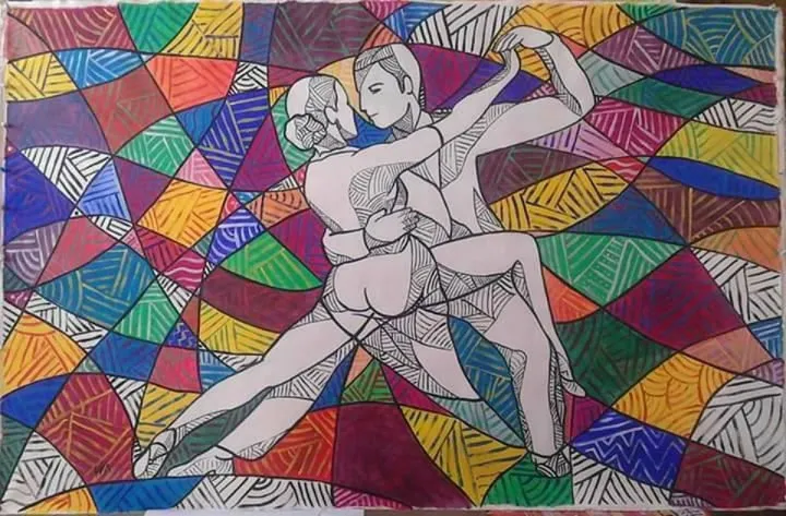 Tango Dancers, œuvre de Gerardo La Porta