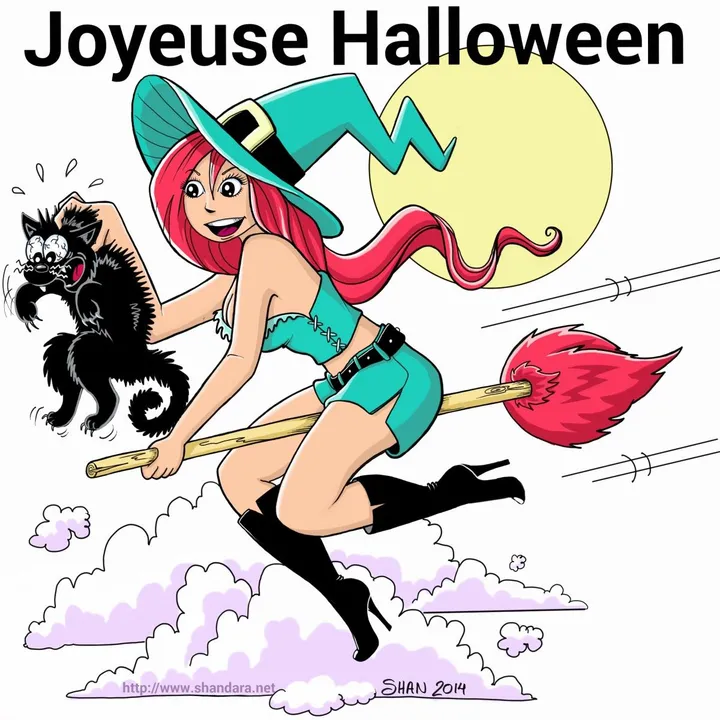 Sorcière d'Halloween, artwork by Josee Laplante